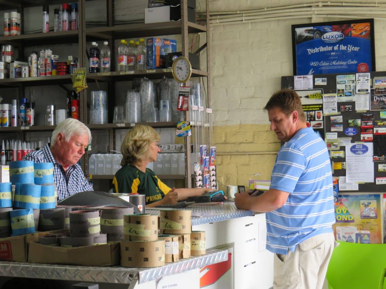 Staff serving customers